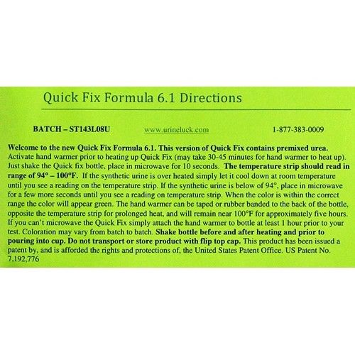 Quick fix formula 6.2 directions