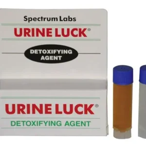 Small product packaging marked urine luck with two tiny tubes